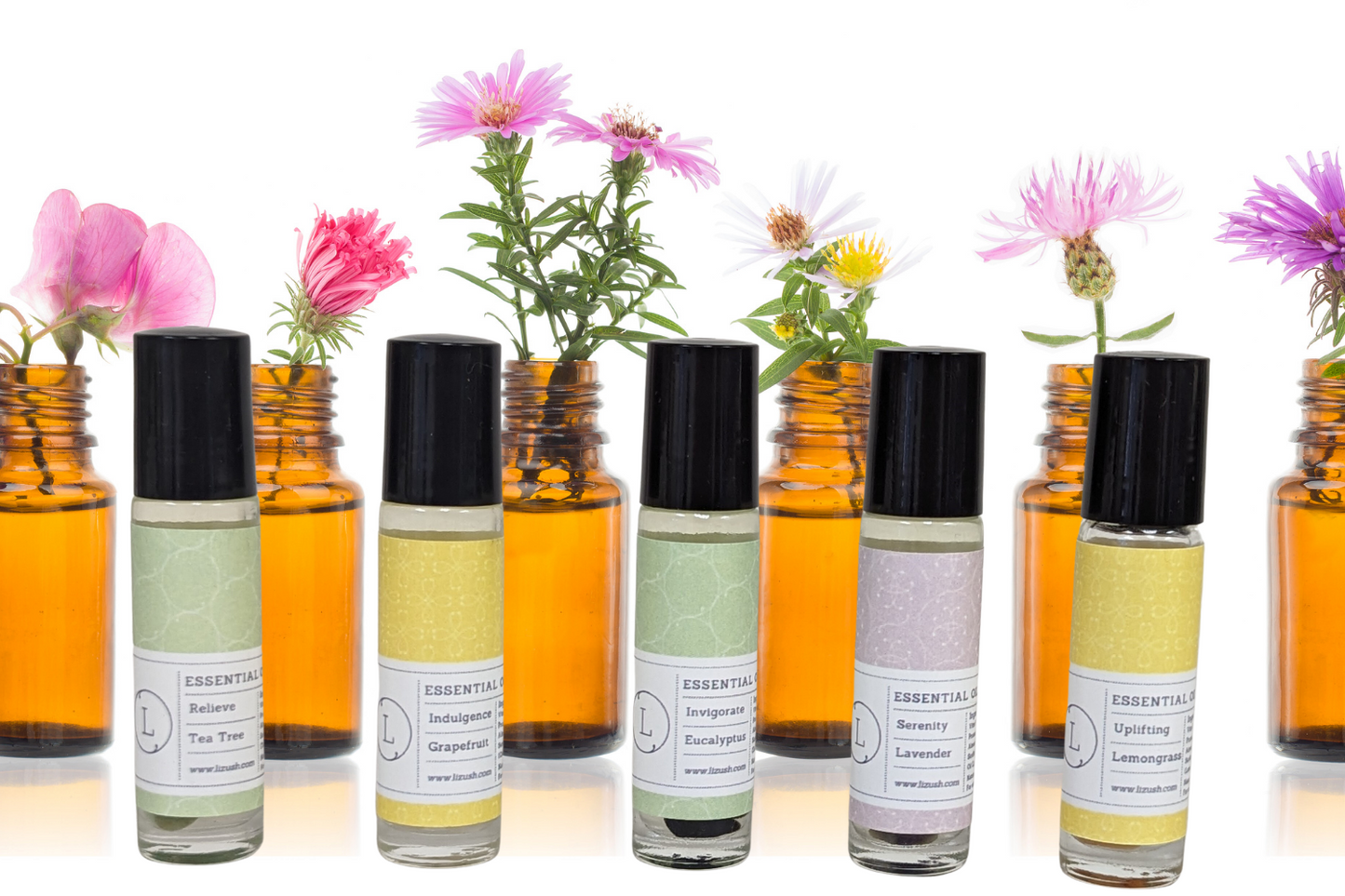 CBD Essential Oils Roll-On set with Crystals and CBD (THC free)